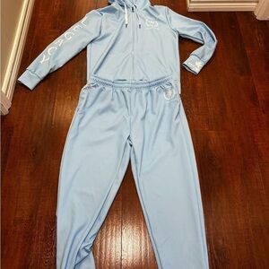Blue Relaxed Track Pants with Soft Fabric